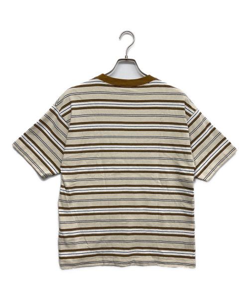 HUF（ハフ）HUF (ハフ) ボーダーTシャツ ブラウン サイズ:Sの古着・服飾アイテム