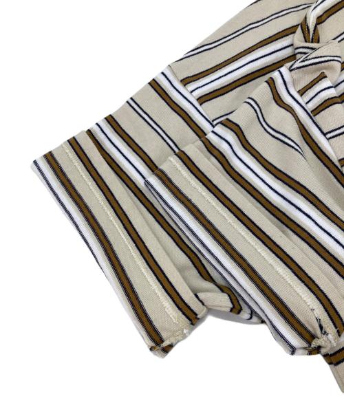 HUF（ハフ）HUF (ハフ) ボーダーTシャツ ブラウン サイズ:Sの古着・服飾アイテム