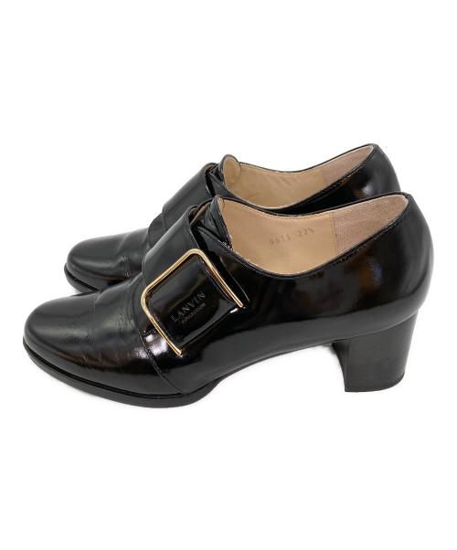 LANVIN（ランバン）LANVIN (ライバン) ベルテッドマニッシュパンプス ブラック サイズ:22 1/2の古着・服飾アイテム