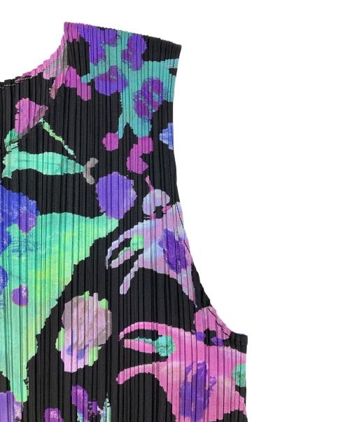 PLEATS PLEASE（プリーツプリーズ）PLEATS PLEASE (プリーツプリーズ) サイドジップ総柄プリーツワンピース ブラック サイズ:3の古着・服飾アイテム