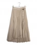 FRAY IDフレイ アイディー）の古着「シアーチュールプリーツスカート」｜ベージュ