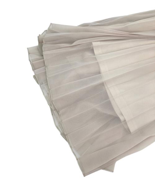 FRAY ID（フレイ アイディー）FRAY ID (フレイ アイディー) シアーチュールプリーツスカート ベージュ サイズ:1の古着・服飾アイテム