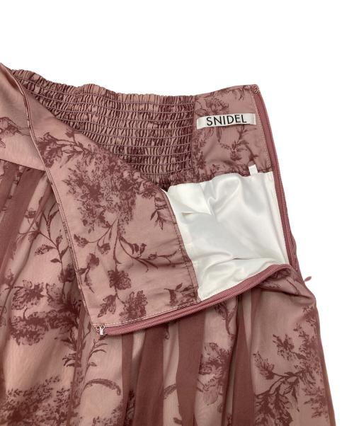 Snidel（スナイデル）Snidel (スナイデル) シフォンオーバープリントスカート ピンク サイズ:1の古着・服飾アイテム