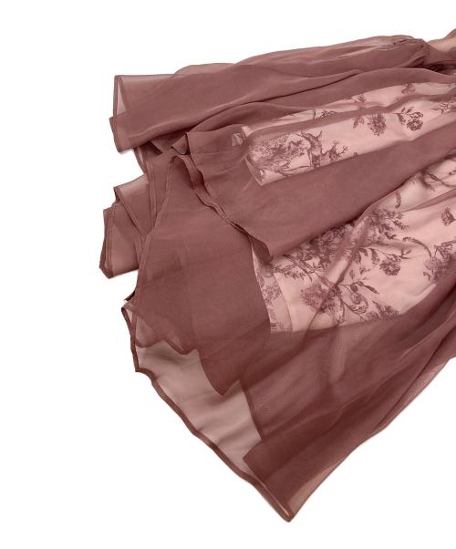 Snidel（スナイデル）Snidel (スナイデル) シフォンオーバープリントスカート ピンク サイズ:1の古着・服飾アイテム