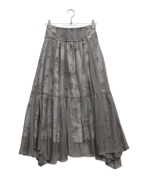 Snidel（スナイデル）Snidel (スナイデル) シフォンオーバープリントスカート グレー サイズ:1の古着・服飾アイテム
