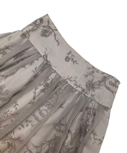 Snidel（スナイデル）Snidel (スナイデル) シフォンオーバープリントスカート グレー サイズ:1の古着・服飾アイテム