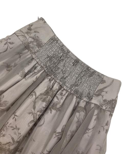 Snidel（スナイデル）Snidel (スナイデル) シフォンオーバープリントスカート グレー サイズ:1の古着・服飾アイテム