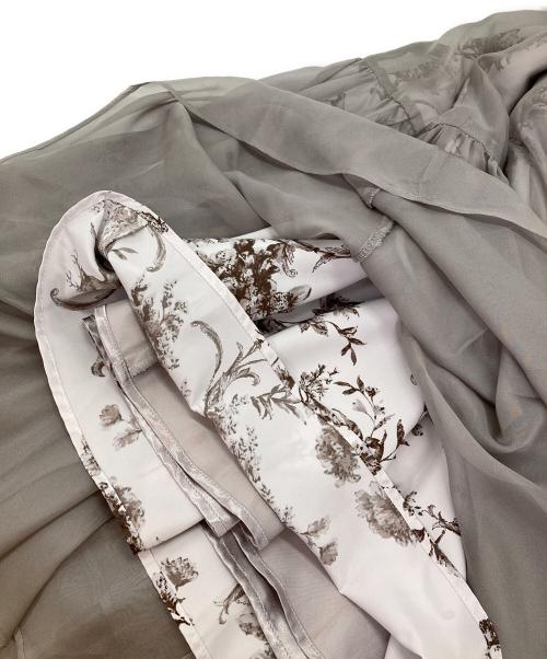 Snidel（スナイデル）Snidel (スナイデル) シフォンオーバープリントスカート グレー サイズ:1の古着・服飾アイテム