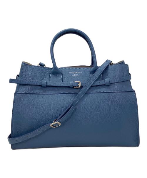 CHRISTIAN VILLA（クリスチャンヴィラ）CHRISTIAN VILLA (クリスチャンヴィラ) PEGGY2WAYレザーバッグ ブルーの古着・服飾アイテム