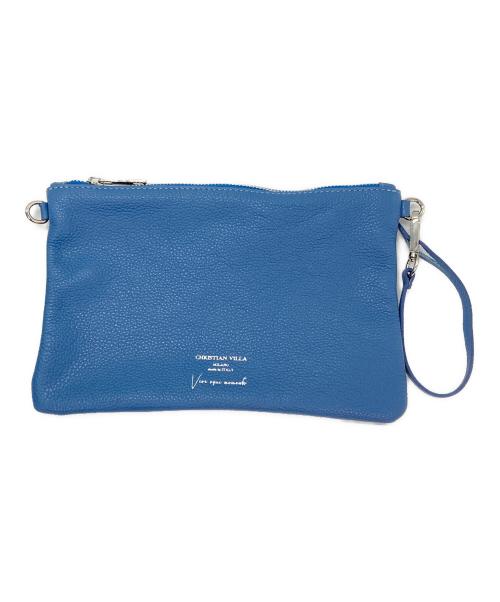 CHRISTIAN VILLA（クリスチャンヴィラ）CHRISTIAN VILLA (クリスチャンヴィラ) PEGGY2WAYレザーバッグ ブルーの古着・服飾アイテム