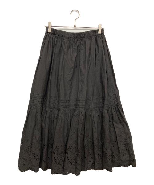 Spick and Span（スピック＆スパン）Spick and Span (スピックアンドスパン) エンブロイダリーレーススカート ブラック サイズ:38の古着・服飾アイテム