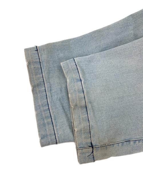 GALFY（ガルフィー）GALFY (ガルフィー) 燃える薔薇 ストレッチデニムワイドパンツ インディゴ サイズ:Mの古着・服飾アイテム