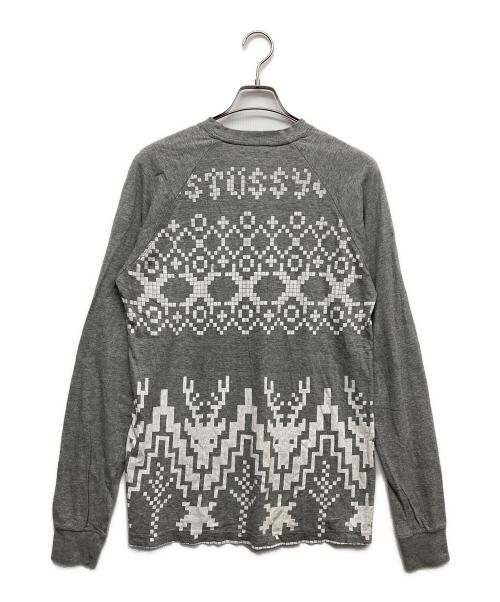 stussy（ステューシー）stussy (ステューシー) 幾何学模様プリントカットソー グレー サイズ:Sの古着・服飾アイテム