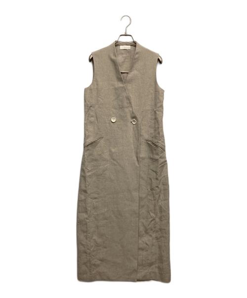 uncrave（アンクレイヴ）uncrave (アンクレイヴ) ナチュラルリネンロングジレワンピース ベージュ サイズ:1 未使用品の古着・服飾アイテム