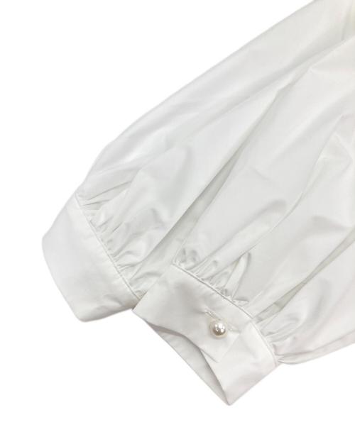 PLST（プラステ）PLST (プラステ) ハイネックギャザーブラウス ホワイト サイズ:M 未使用品の古着・服飾アイテム