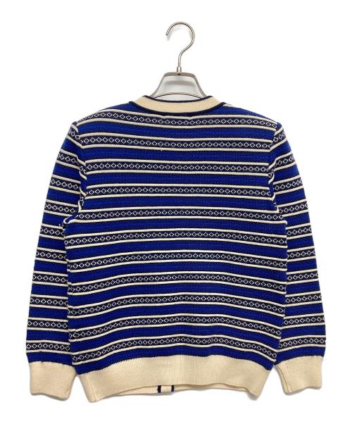 Yves Saint Laurent（イヴサンローラン）Yves Saint Laurent (イヴサンローラン) 総柄ニットカーディガン ブルー サイズ:Mの古着・服飾アイテム