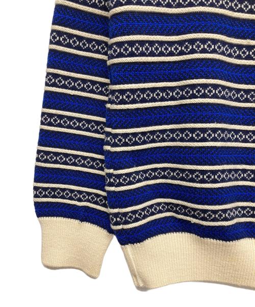 Yves Saint Laurent（イヴサンローラン）Yves Saint Laurent (イヴサンローラン) 総柄ニットカーディガン ブルー サイズ:Mの古着・服飾アイテム