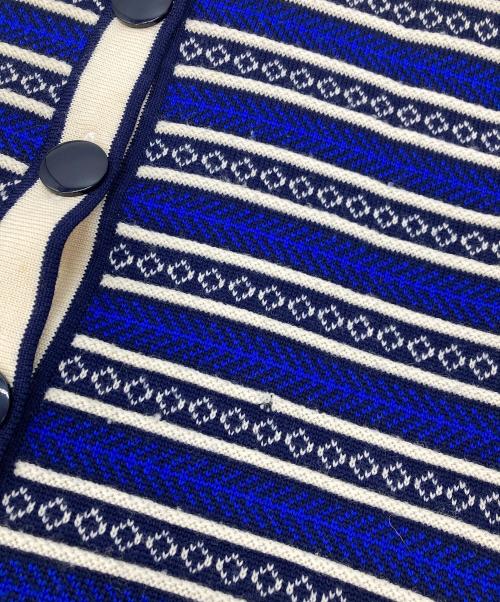 Yves Saint Laurent（イヴサンローラン）Yves Saint Laurent (イヴサンローラン) 総柄ニットカーディガン ブルー サイズ:Mの古着・服飾アイテム