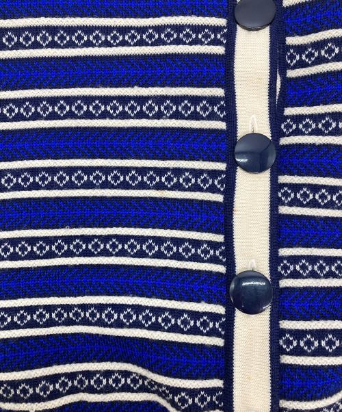 Yves Saint Laurent（イヴサンローラン）Yves Saint Laurent (イヴサンローラン) 総柄ニットカーディガン ブルー サイズ:Mの古着・服飾アイテム
