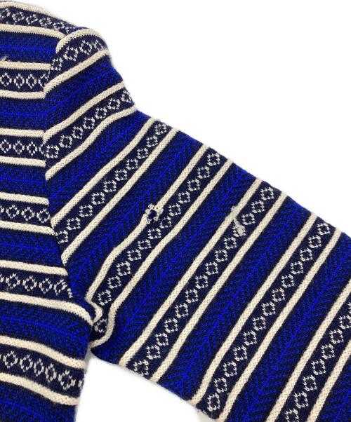 Yves Saint Laurent（イヴサンローラン）Yves Saint Laurent (イヴサンローラン) 総柄ニットカーディガン ブルー サイズ:Mの古着・服飾アイテム