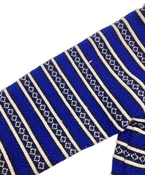 Yves Saint Laurent（イヴサンローラン）Yves Saint Laurent (イヴサンローラン) 総柄ニットカーディガン ブルー サイズ:Mの古着・服飾アイテム