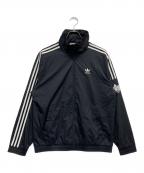 adidasアディダス）の古着「トレフォイル 3 ストライプ トラック トップ」｜ブラック