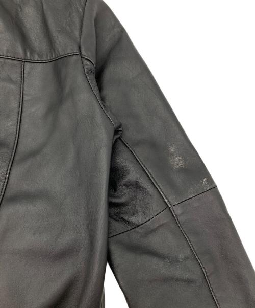 hardcover（ハードカバー）hardcover (ハードカバー) ラムレザーフーデッドジップアップジャケット ブラック サイズ:Sの古着・服飾アイテム