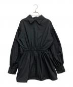 ASTRAETアストラット）の古着「2WAY シャーリング バルーンスリーブブラウス」｜ブラック
