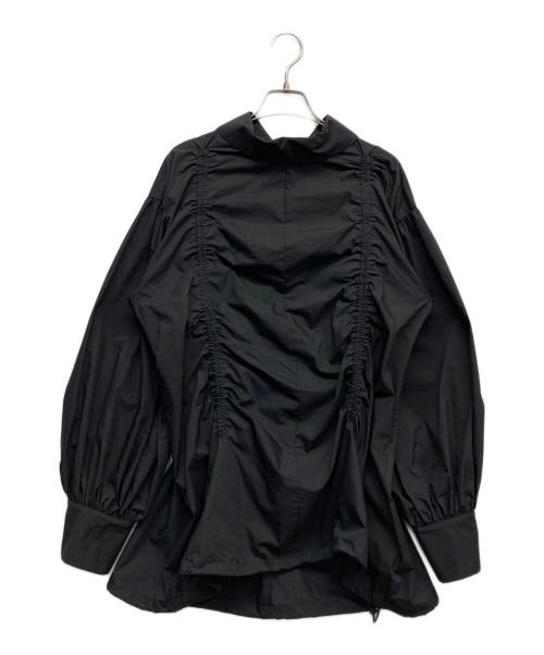 ASTRAET（アストラット）ASTRAET (アストラット) 2WAY シャーリング バルーンスリーブブラウス ブラック サイズ:FREEの古着・服飾アイテム