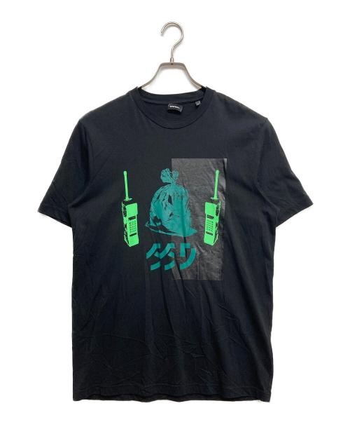 DIESEL（ディーゼル）DIESEL (ディーゼル) プリントTシャツ ブラック サイズ:Mの古着・服飾アイテム