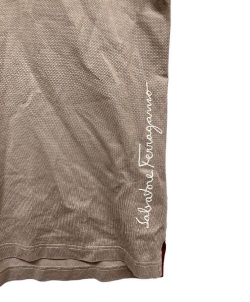 Salvatore Ferragamo（サルヴァトーレ フェラガモ）Salvatore Ferragamo (サルヴァトーレ フェラガモ) 鹿の子ポロシャツ ブラウン サイズ:Mの古着・服飾アイテム
