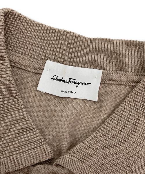 Salvatore Ferragamo（サルヴァトーレ フェラガモ）Salvatore Ferragamo (サルヴァトーレ フェラガモ) 鹿の子ポロシャツ ブラウン サイズ:Mの古着・服飾アイテム