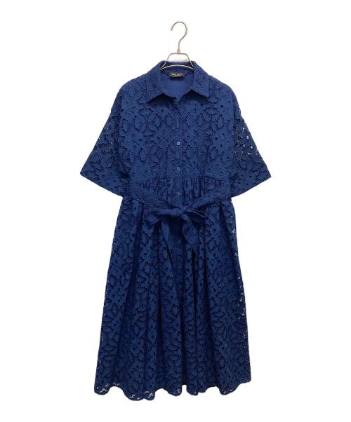 Kate Spade（ケイトスペード）Kate Spade (ケイトスペード) エンブロイダード カットワーク モントーク ドレス ブルー サイズ:XSの古着・服飾アイテム