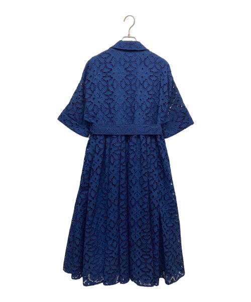Kate Spade（ケイトスペード）Kate Spade (ケイトスペード) エンブロイダード カットワーク モントーク ドレス ブルー サイズ:XSの古着・服飾アイテム