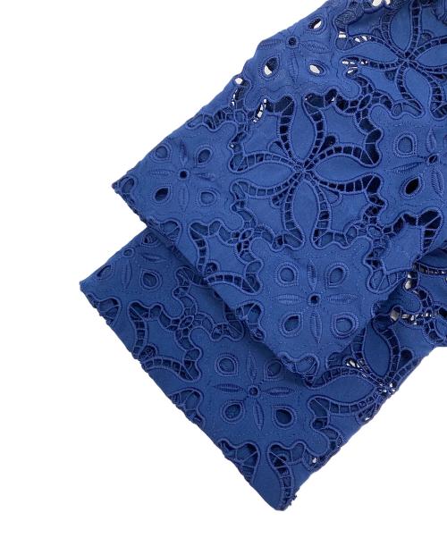 Kate Spade（ケイトスペード）Kate Spade (ケイトスペード) エンブロイダード カットワーク モントーク ドレス ブルー サイズ:XSの古着・服飾アイテム