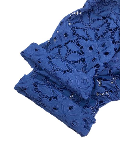 Kate Spade（ケイトスペード）Kate Spade (ケイトスペード) エンブロイダード カットワーク モントーク ドレス ブルー サイズ:XSの古着・服飾アイテム