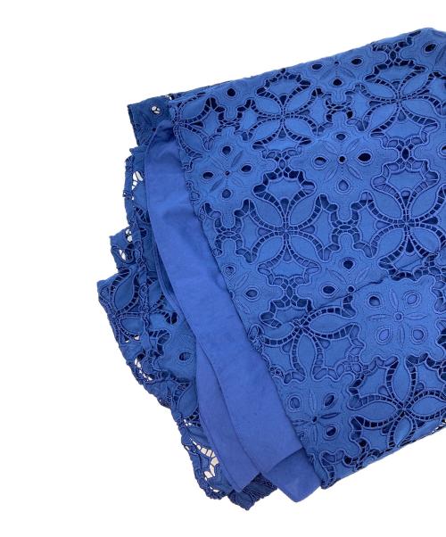 Kate Spade（ケイトスペード）Kate Spade (ケイトスペード) エンブロイダード カットワーク モントーク ドレス ブルー サイズ:XSの古着・服飾アイテム