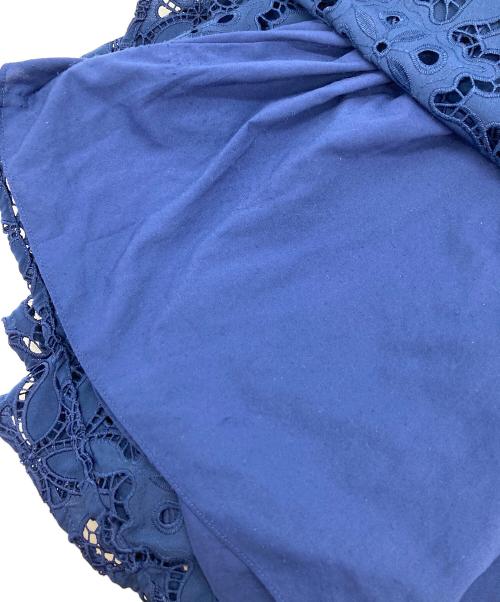 Kate Spade（ケイトスペード）Kate Spade (ケイトスペード) エンブロイダード カットワーク モントーク ドレス ブルー サイズ:XSの古着・服飾アイテム