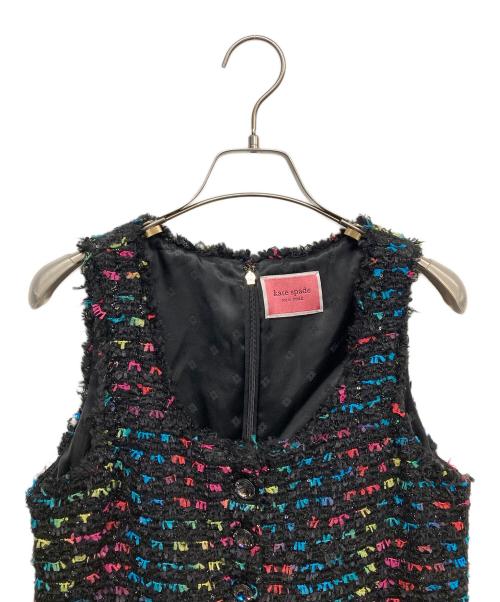 Kate Spade（ケイトスペード）Kate Spade (ケイトスペード) メタリック ツイード ドレス ブラック サイズ:2の古着・服飾アイテム