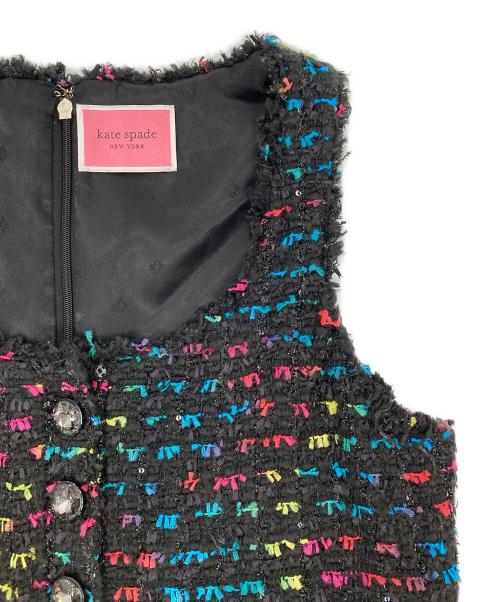 Kate Spade（ケイトスペード）Kate Spade (ケイトスペード) メタリック ツイード ドレス ブラック サイズ:2の古着・服飾アイテム