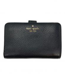 Kate Spade（ケイトスペード）の古着「レナミディアムコンパクトバイフォールドウォレット」｜ブラック