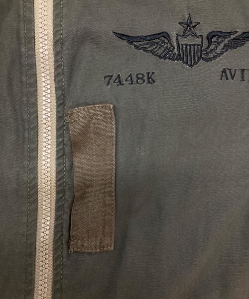 AVIREX（アヴィレックス）AVIREX (アヴィレックス) TYPE L-2B ユーズド加工 コットン フライトジャケット グリーン サイズ:Ｌの古着・服飾アイテム