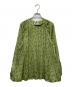 Adam et Rope（アダム エ ロペ）の古着「フラワープリント長袖プリーツブラウス」｜グリーン