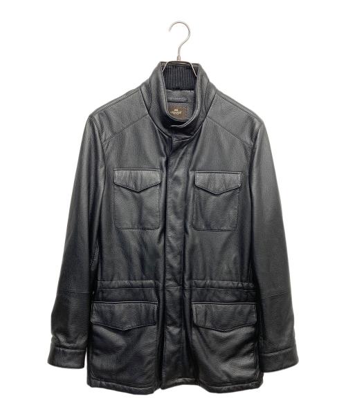 ENRICO MANDELLI（エンリコ・マンデッリ）enrico mandelli (エンリコ・マンデッリ) レザージャケット ブラック サイズ:48の古着・服飾アイテム