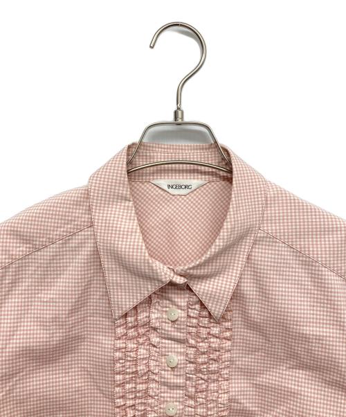 INGEBORG（インゲボルグ）INGEBORG (インゲボルグ) フリルブラウス ピンク サイズ:Lの古着・服飾アイテム