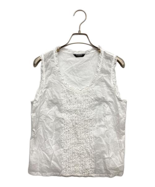 INGEBORG（インゲボルグ）INGEBORG (インゲボルグ) フリルブラウス ホワイト サイズ:11の古着・服飾アイテム