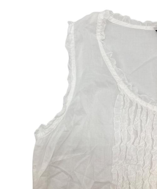 INGEBORG（インゲボルグ）INGEBORG (インゲボルグ) フリルブラウス ホワイト サイズ:11の古着・服飾アイテム