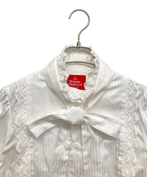 Vivienne Westwood（ヴィヴィアンウエストウッド）Vivienne Westwood (ヴィヴィアンウエストウッド) フリルボウタイブラウス ホワイト サイズ:02の古着・服飾アイテム