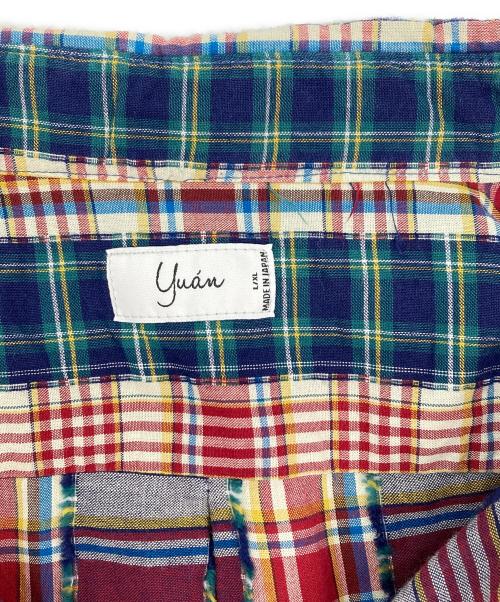 yuan（ユアン）YUAN (ユアン) 半袖コットンシャツ レッド サイズ:L/XLの古着・服飾アイテム