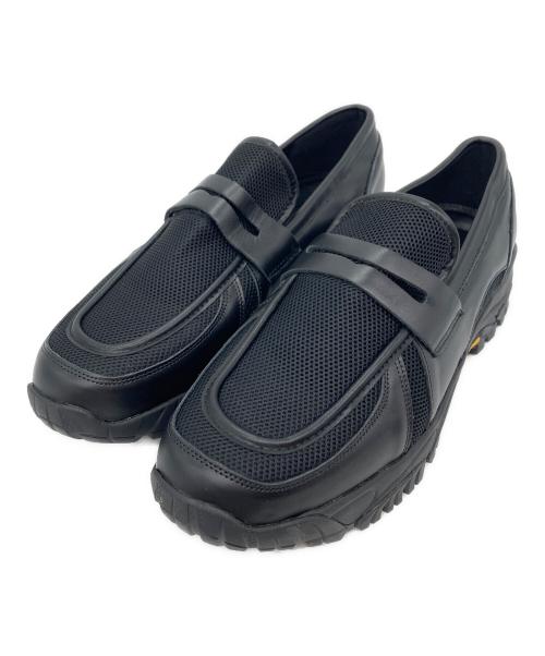 OPENING act（オープニングアクト）OPENING ACT (オープニングアクト) vibram (ビブラム) メッシュレザーローファー ブラック サイズ:45の古着・服飾アイテム